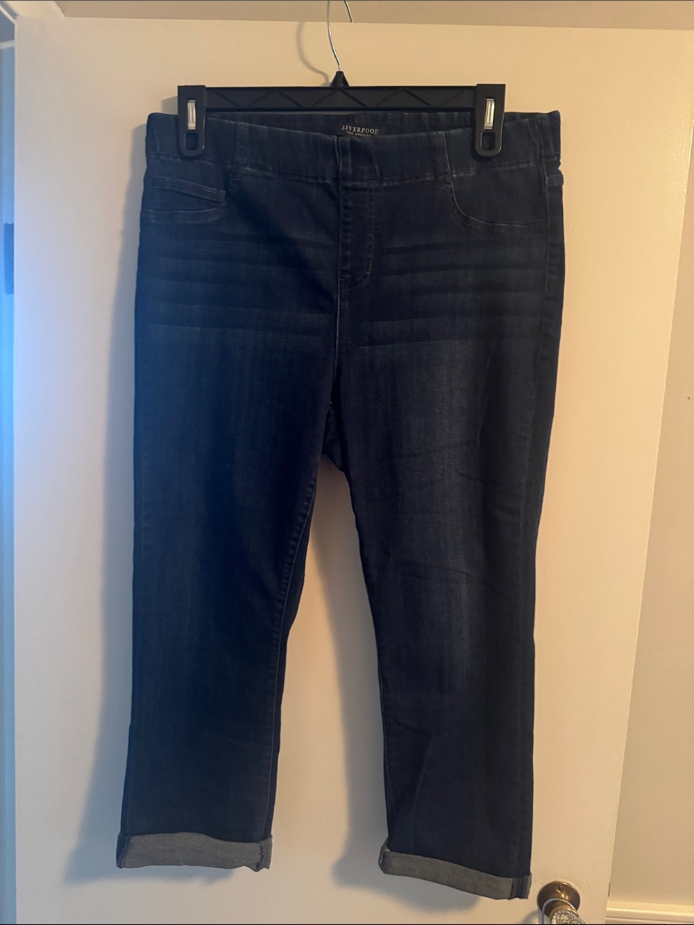 NWOT Liverpool Dark Wash Chloe Cropped Ankle Jeans
